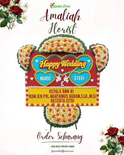 Karangan Papan Bunga Pernikahan di Tambakdahan